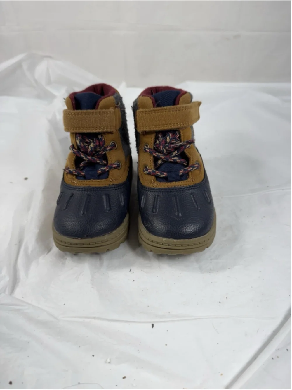 Carter's Freddie Boots Toddler Boys Size 7 Brown Snow Winter Lined Hook Loop